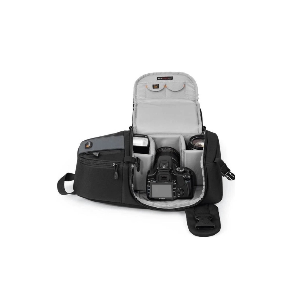 Lowepro Slingshot 102 AW DSLR Camera Sling Bag Black‎ Gray with Rain Cover - Picture 3 of 16